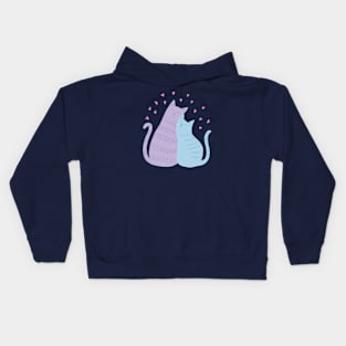 Cuddle Kitties (Purple & Blue) Kids Hoodie